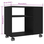 Sidebord Svart 70X35X55 Cm Konstruert Tre