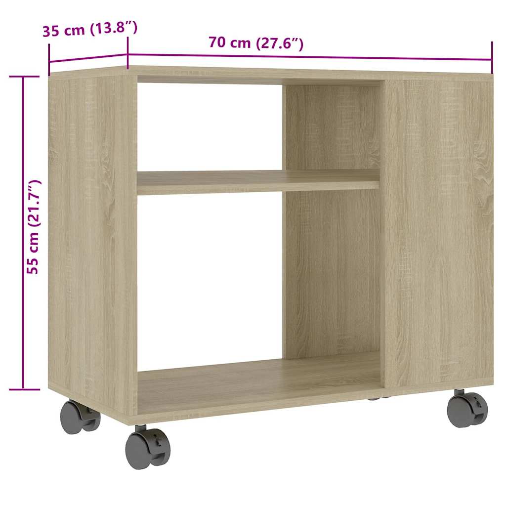 Sidebord Sonoma Eik 70X35X55 Cm Konstruert Tre
