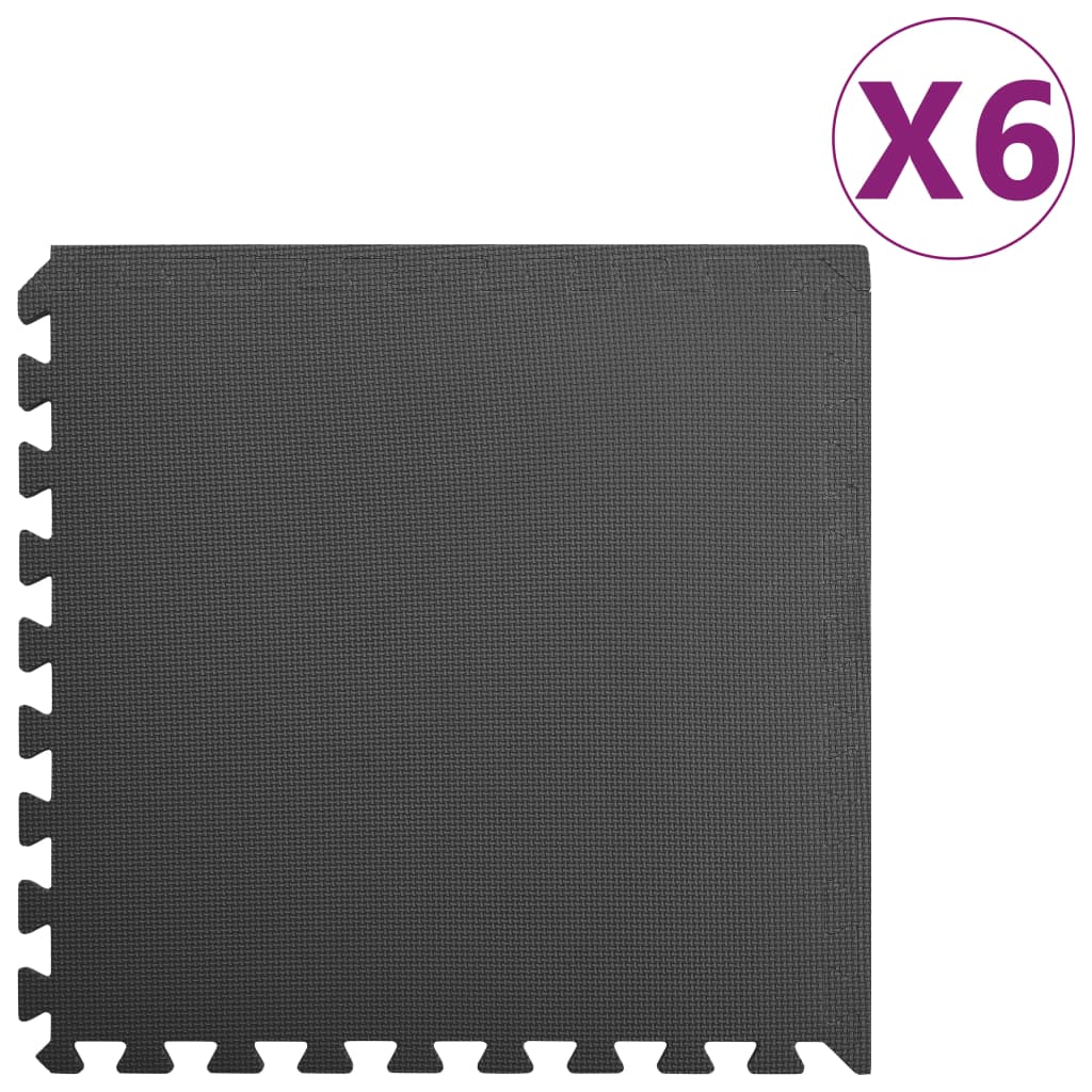 Gulvmatter 6 Stk 2,16 ㎡ Eva-Skum Svart