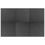 Gulvmatter 6 Stk 2,16 ㎡ Eva-Skum Svart