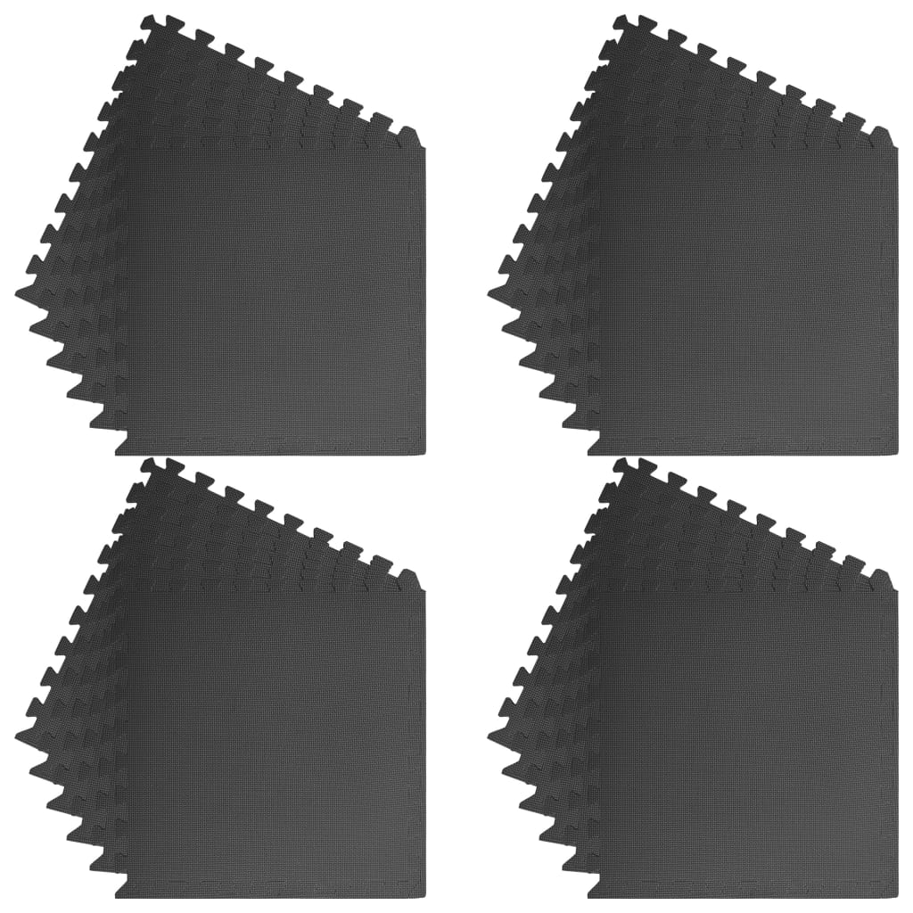 Gulvmatter 24 Stk 8,64 ㎡ Eva-Skum Svart