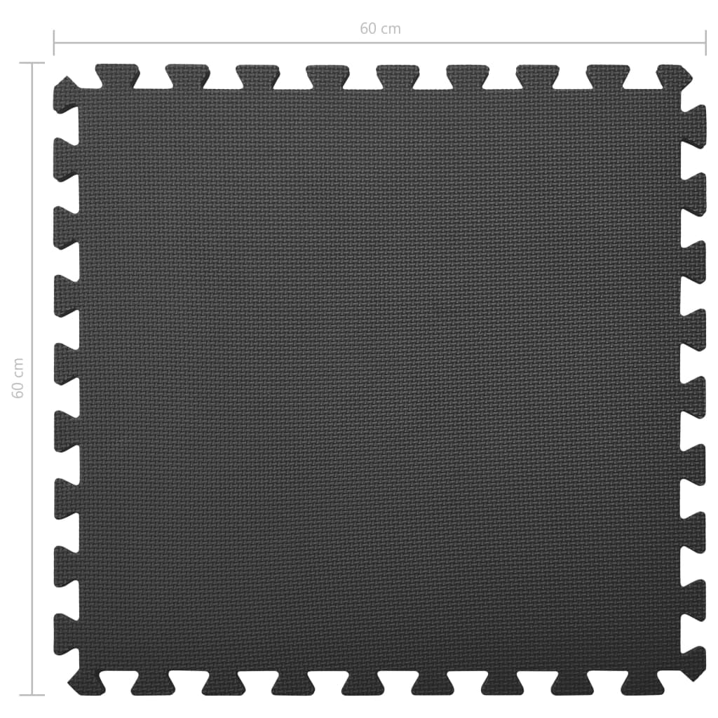 Gulvmatter 24 Stk 8,64 ㎡ Eva-Skum Svart