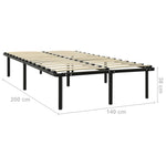 Sengeramme Svart Metall 140X200 Cm