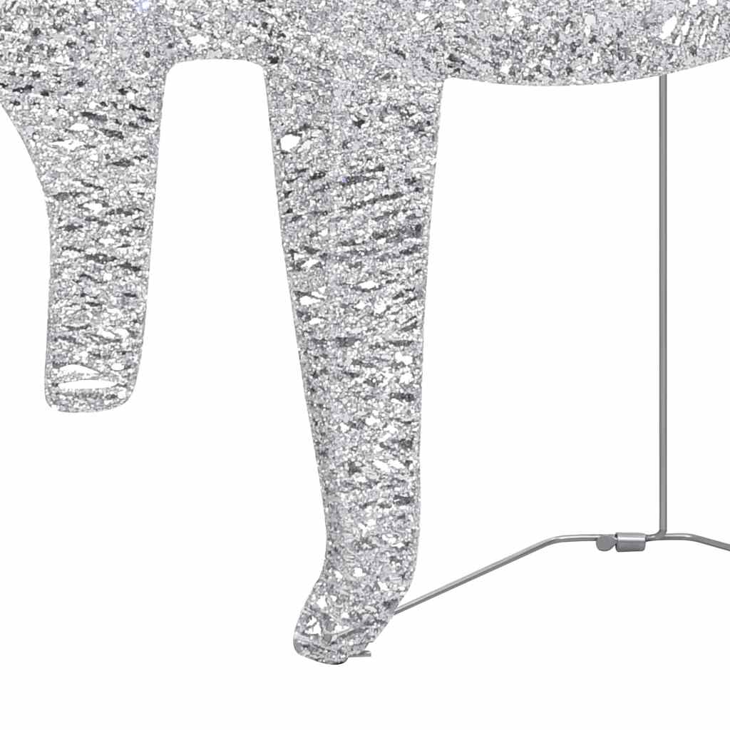 Reinsdyr Og Slede Julepynt 60 Lysdioder Utendørs Sølv