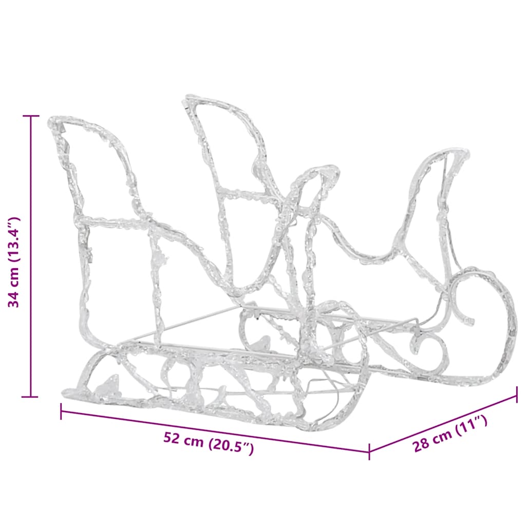Reinsdyr Og Slede Julepynt 160 Led 130 Cm Akryl