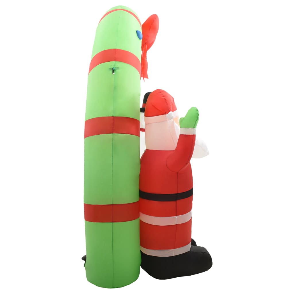 Oppblåsbar Julenisse Og Snømann Dekorasjonbue Led 223 Cm