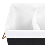 Skittentøyskurv Med 2 Seksjoner Bambus Svart 72 L