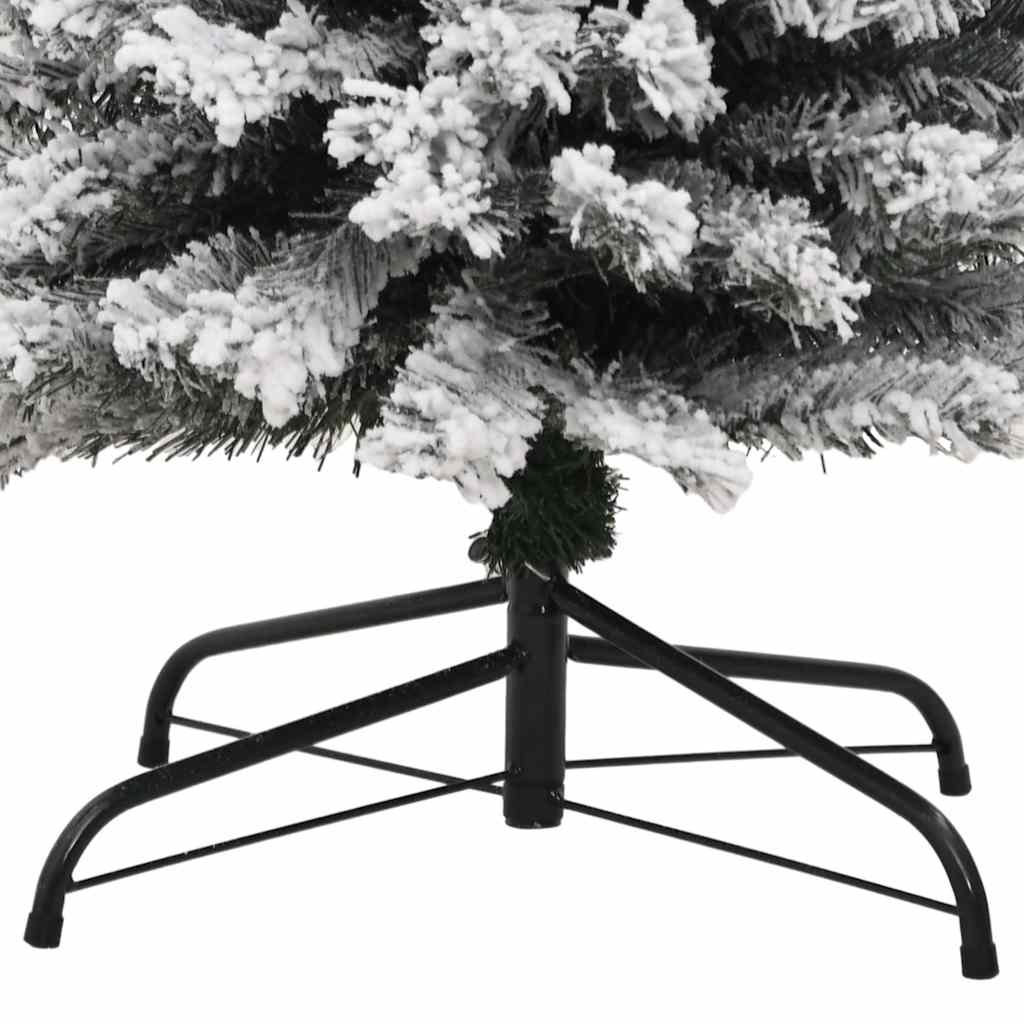 Slankt Kunstig Juletre Med Flokket Snø Grønn 240 Cm Pvc
