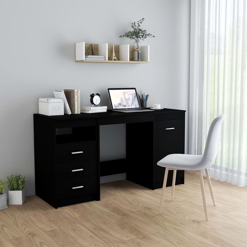 Skrivebord Svart 140X50X76 Cm Konstruert Tre