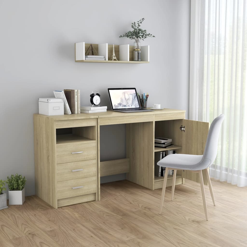 Skrivebord Sonoma Eik 140X50X76 Cm Konstruert Tre
