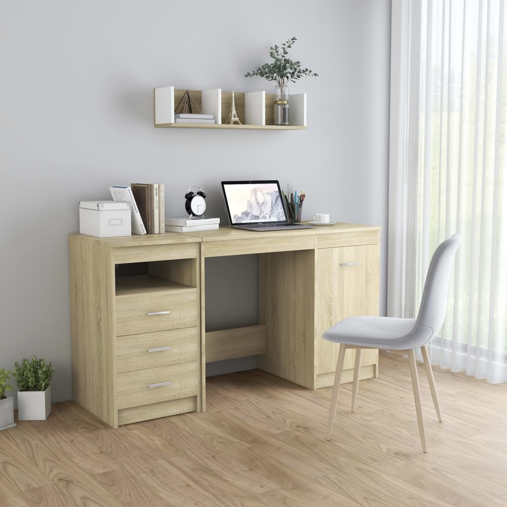 Skrivebord Sonoma Eik 140X50X76 Cm Konstruert Tre