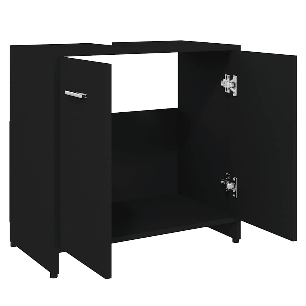 Baderomsskap Svart 60X33X61 Cm Konstruert Tre