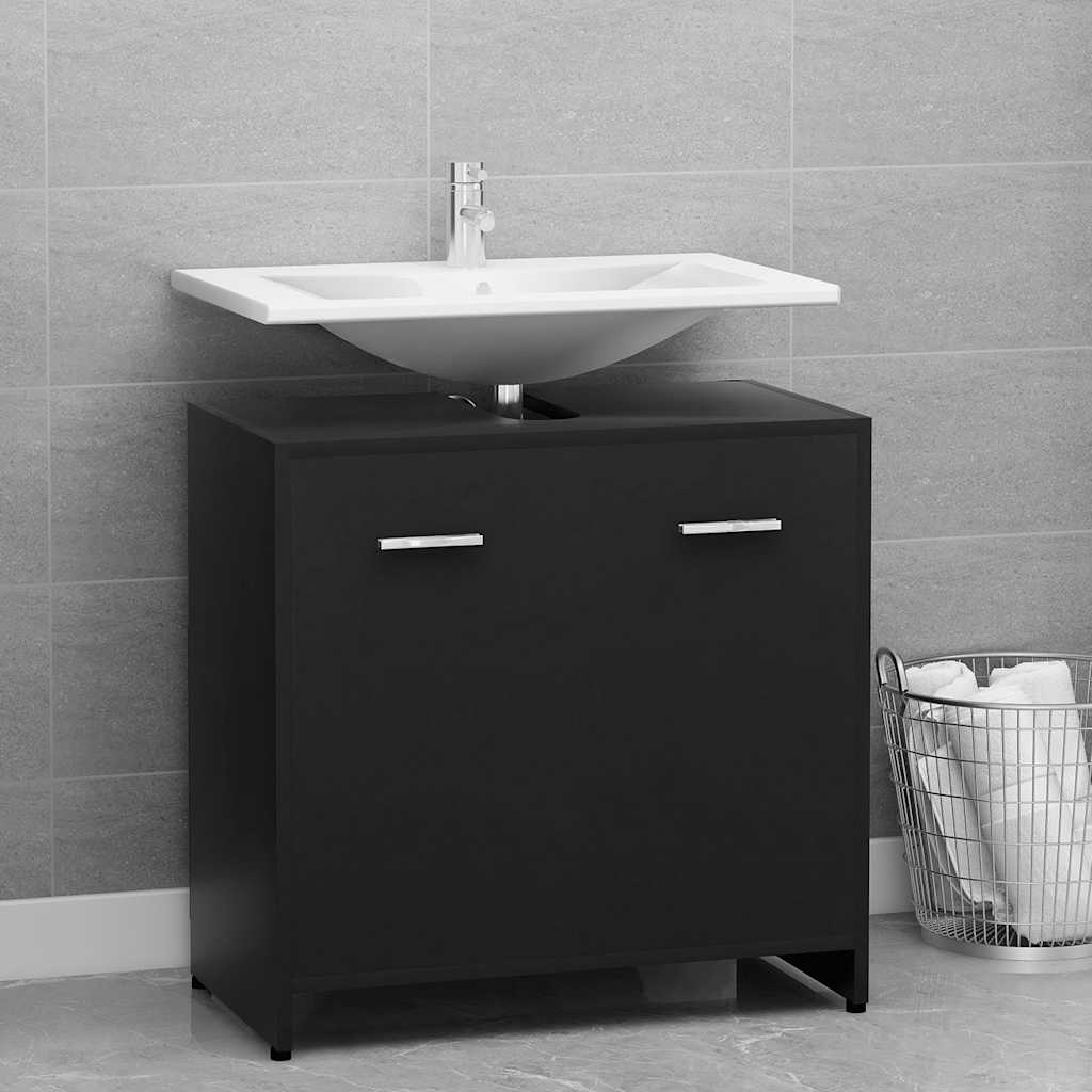Baderomsskap Svart 60X33X61 Cm Konstruert Tre