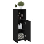 Baderomsskap Svart 30X30X95 Cm Konstruert Tre