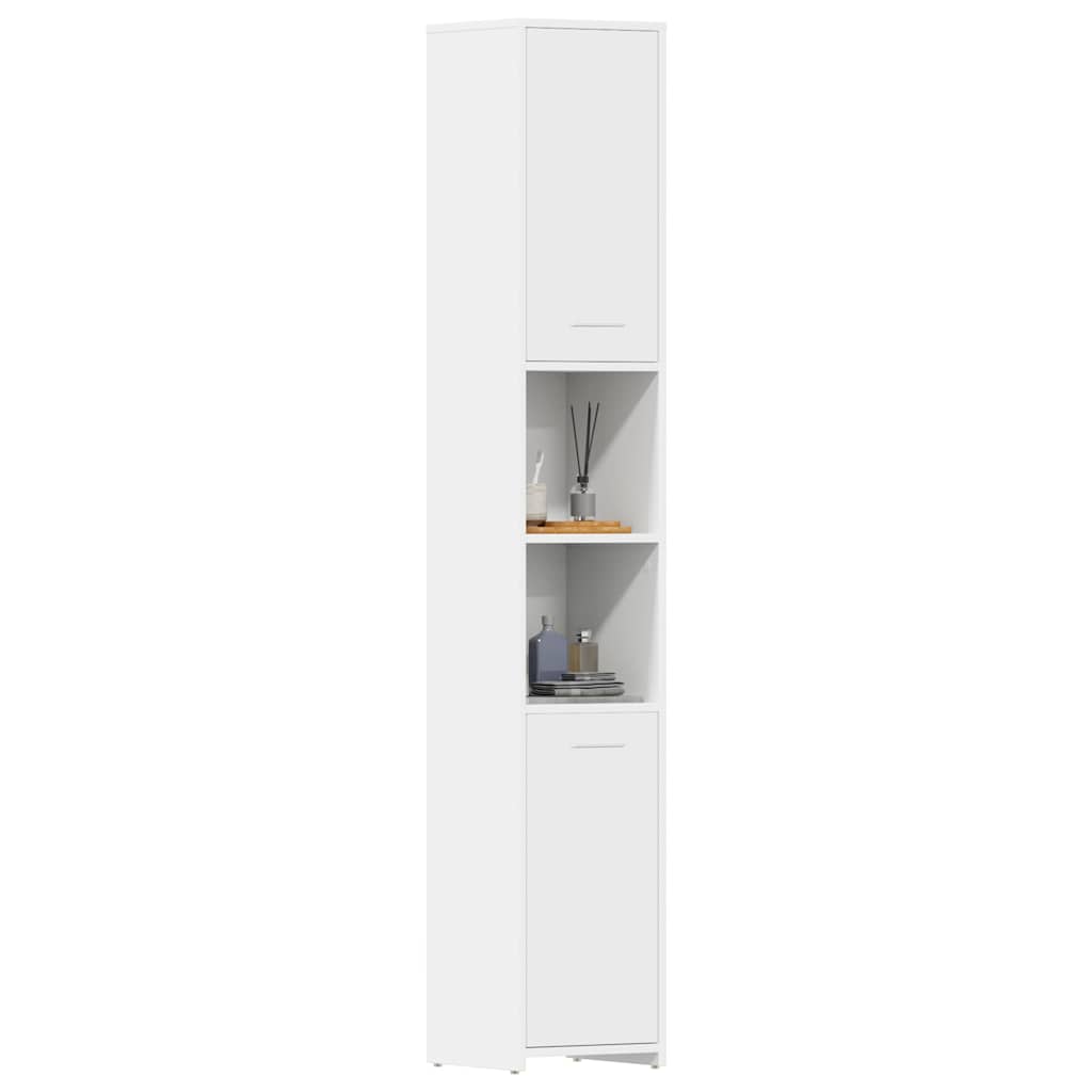 Baderomsskap Hvit 30X30X183,5 Cm Konstruert Tre