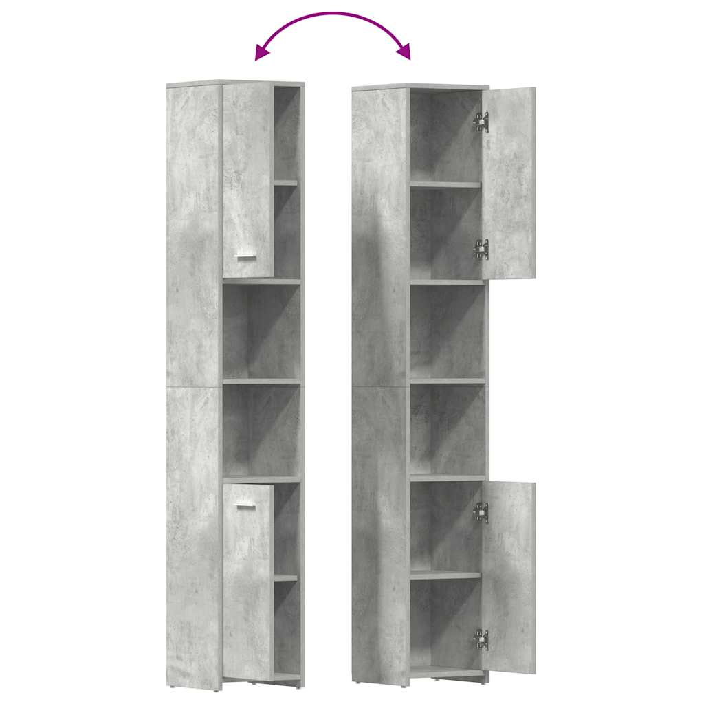 Baderomsskap Betonggrå 30X30X183,5 Cm Konstruert Tre