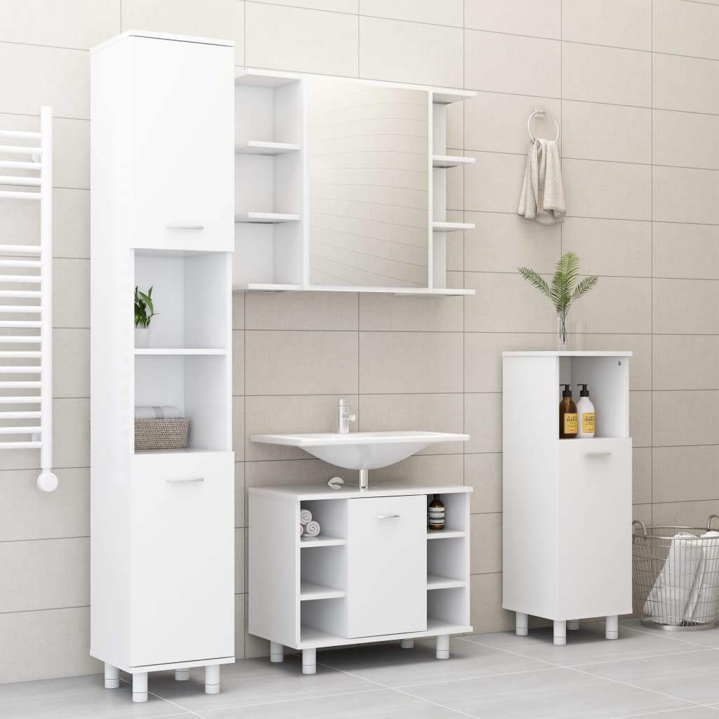 Speilskap Til Baderom Hvit 80X20,5X64 Cm Konstruert Tre