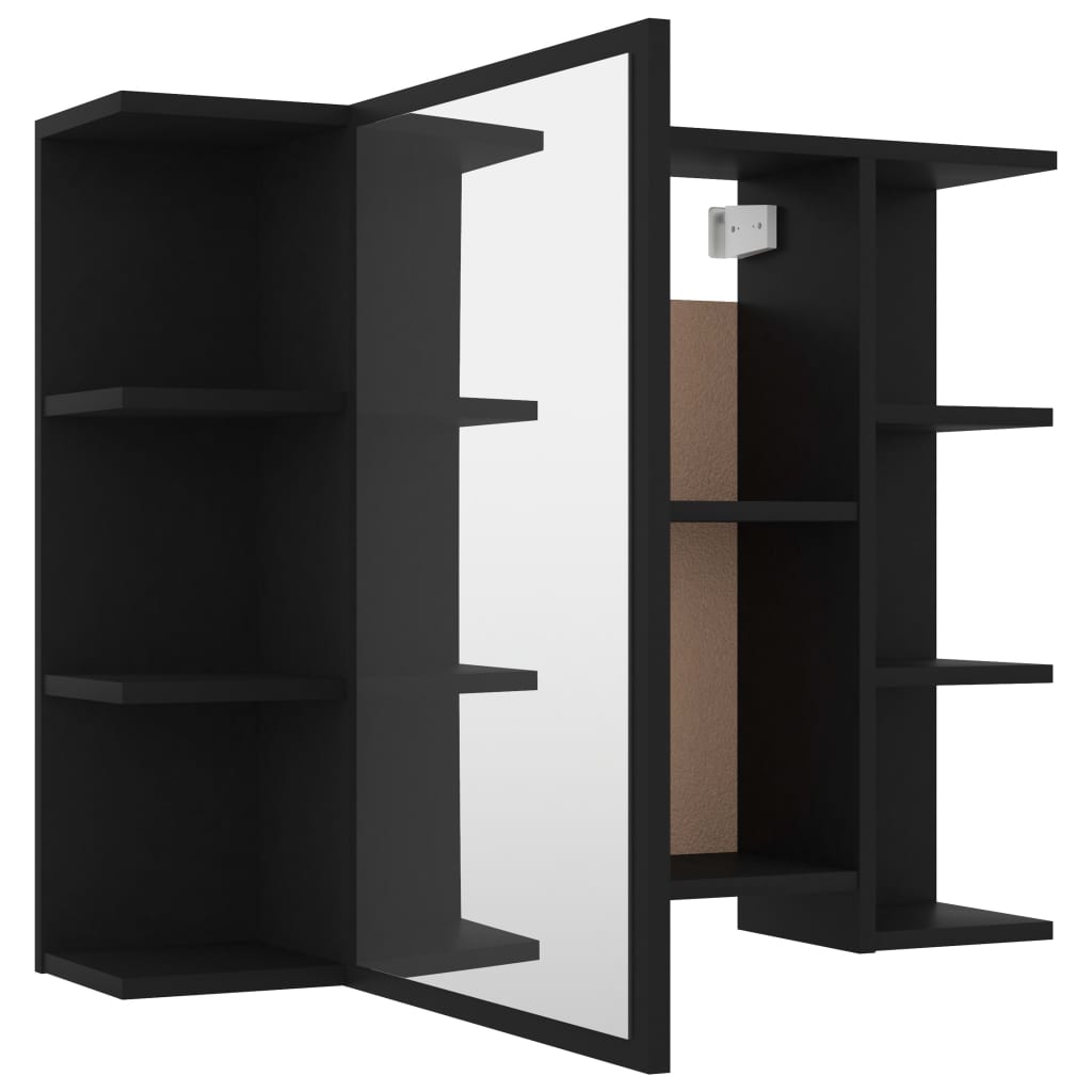 Speilskap Til Baderom Svart 80X20,5X64 Cm Konstruert Tre