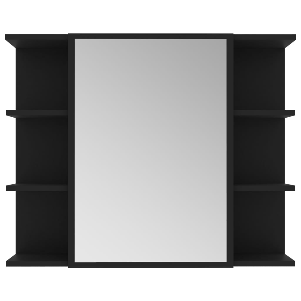 Speilskap Til Baderom Svart 80X20,5X64 Cm Konstruert Tre