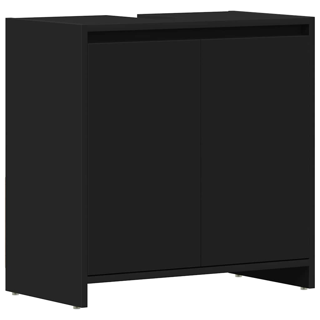 Baderomsskap Svart 60X33X61 Cm Konstruert Tre