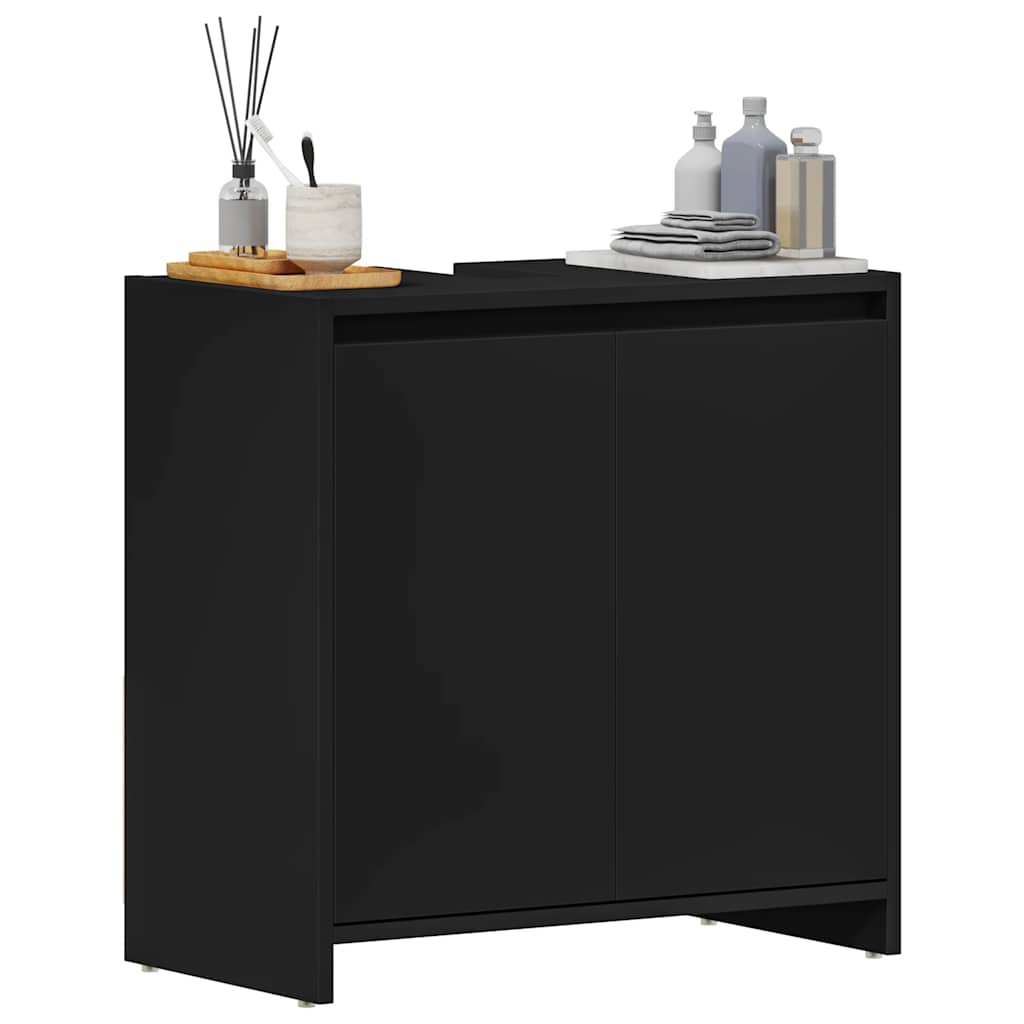 Baderomsskap Svart 60X33X61 Cm Konstruert Tre