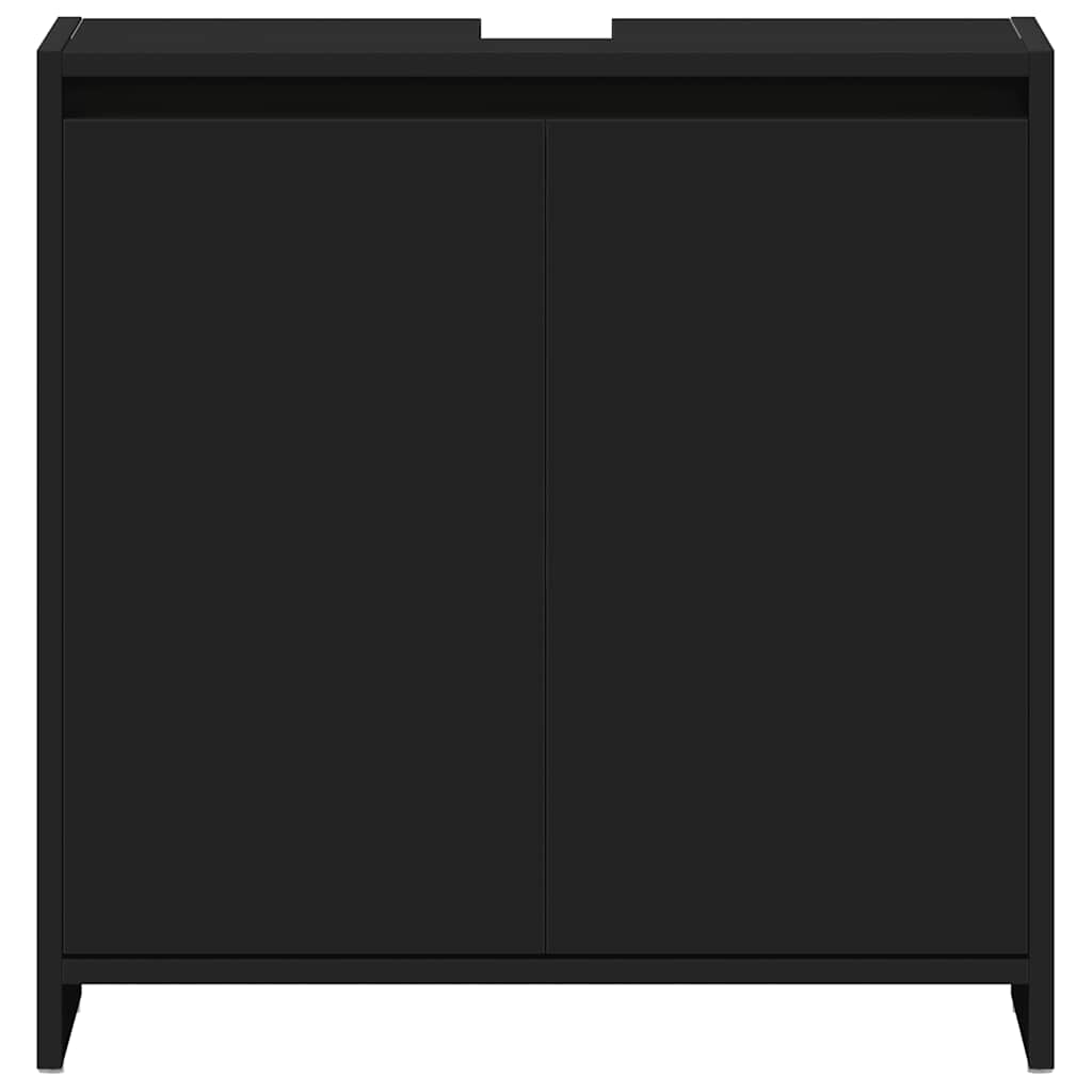 Baderomsskap Svart 60X33X61 Cm Konstruert Tre