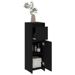 Baderomsskap Svart 30X30X95 Cm Konstruert Tre
