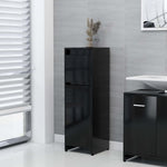 Baderomsskap Svart 30X30X95 Cm Konstruert Tre