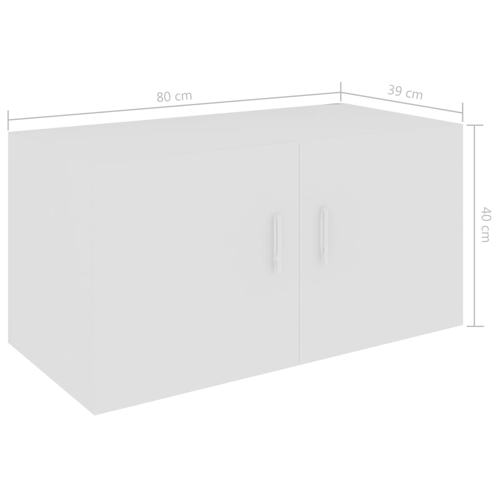 Veggmontert Skap Hvit 80X39X40 Cm Konstruert Tre