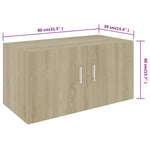 Veggmontert Skap Sonoma Eik 80X39X40 Cm Konstruert Tre