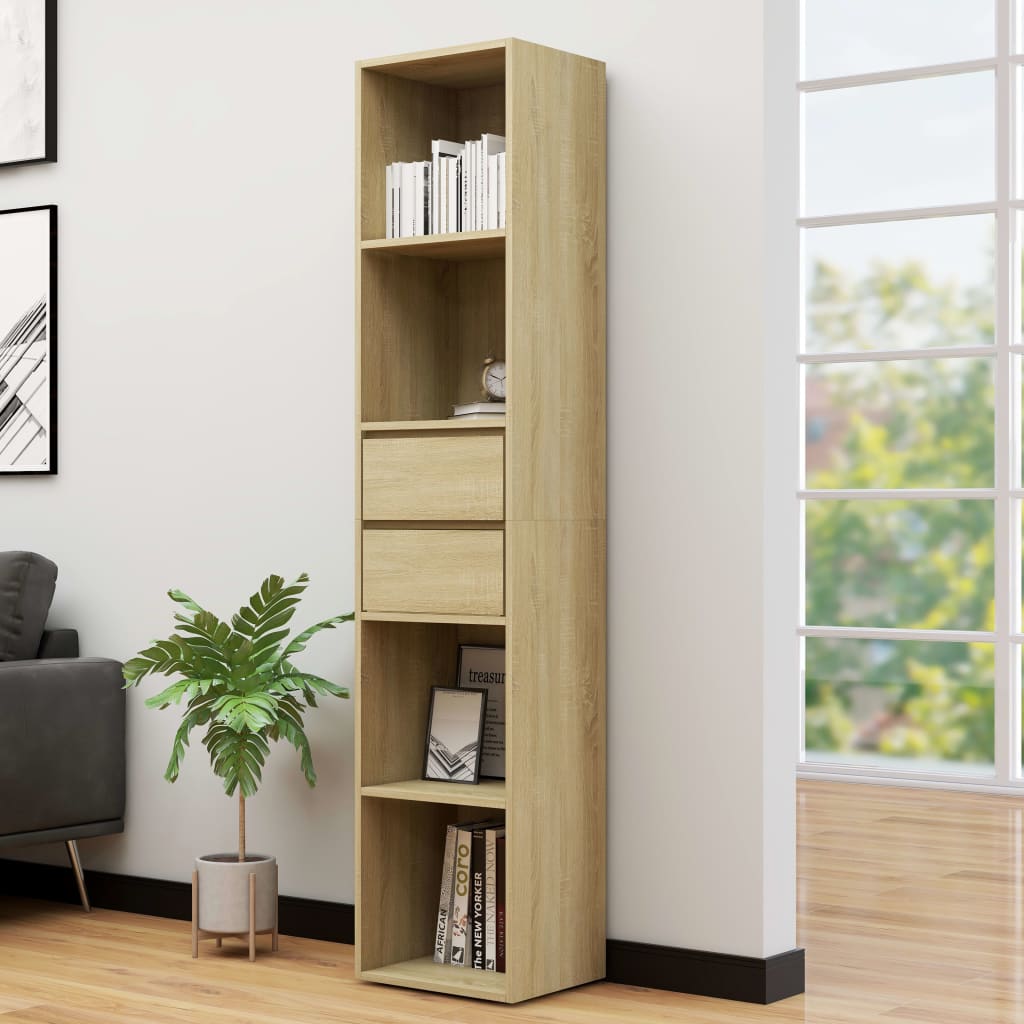 Bokhylle Sonoma Eik 36X30X171 Cm Konstruert Tre