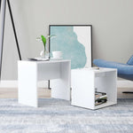 Salongbordsett Hvit 48X30X45 Cm Konstruert Tre