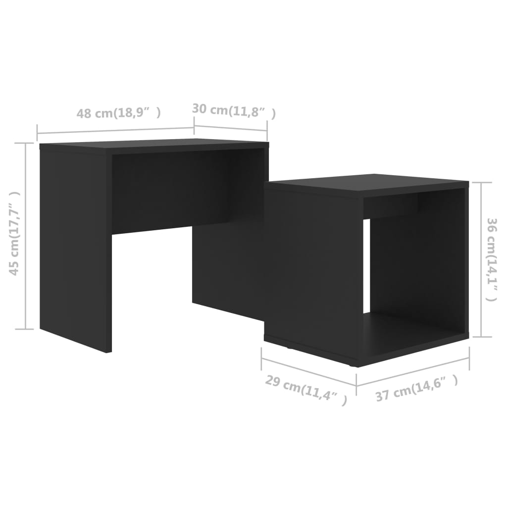 Salongbordsett Hvit 48X30X45 Cm Konstruert Tre