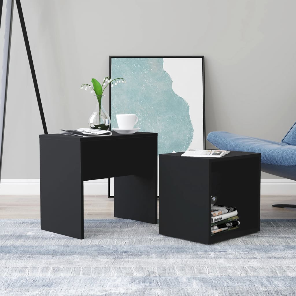 Salongbordsett Hvit 48X30X45 Cm Konstruert Tre