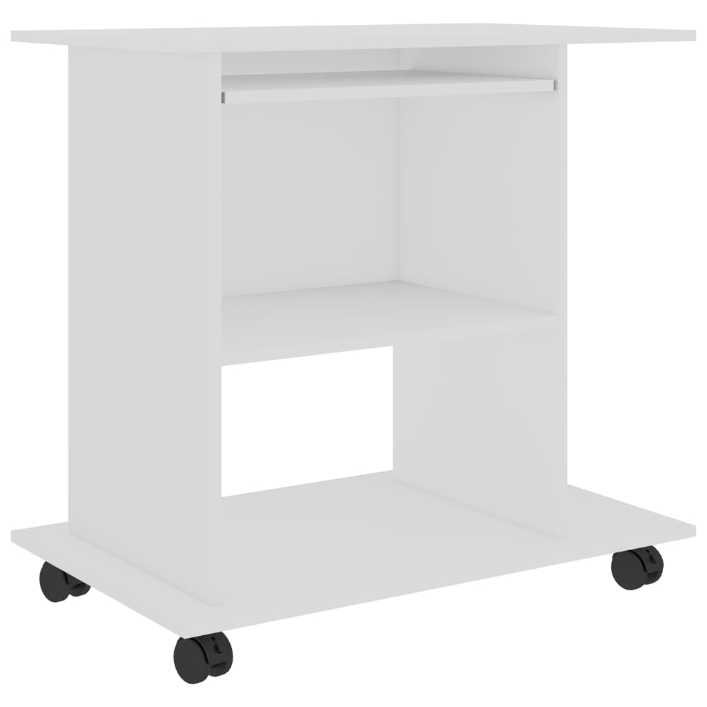 Databord Hvit 80X50X75 Cm Konstruert Tre