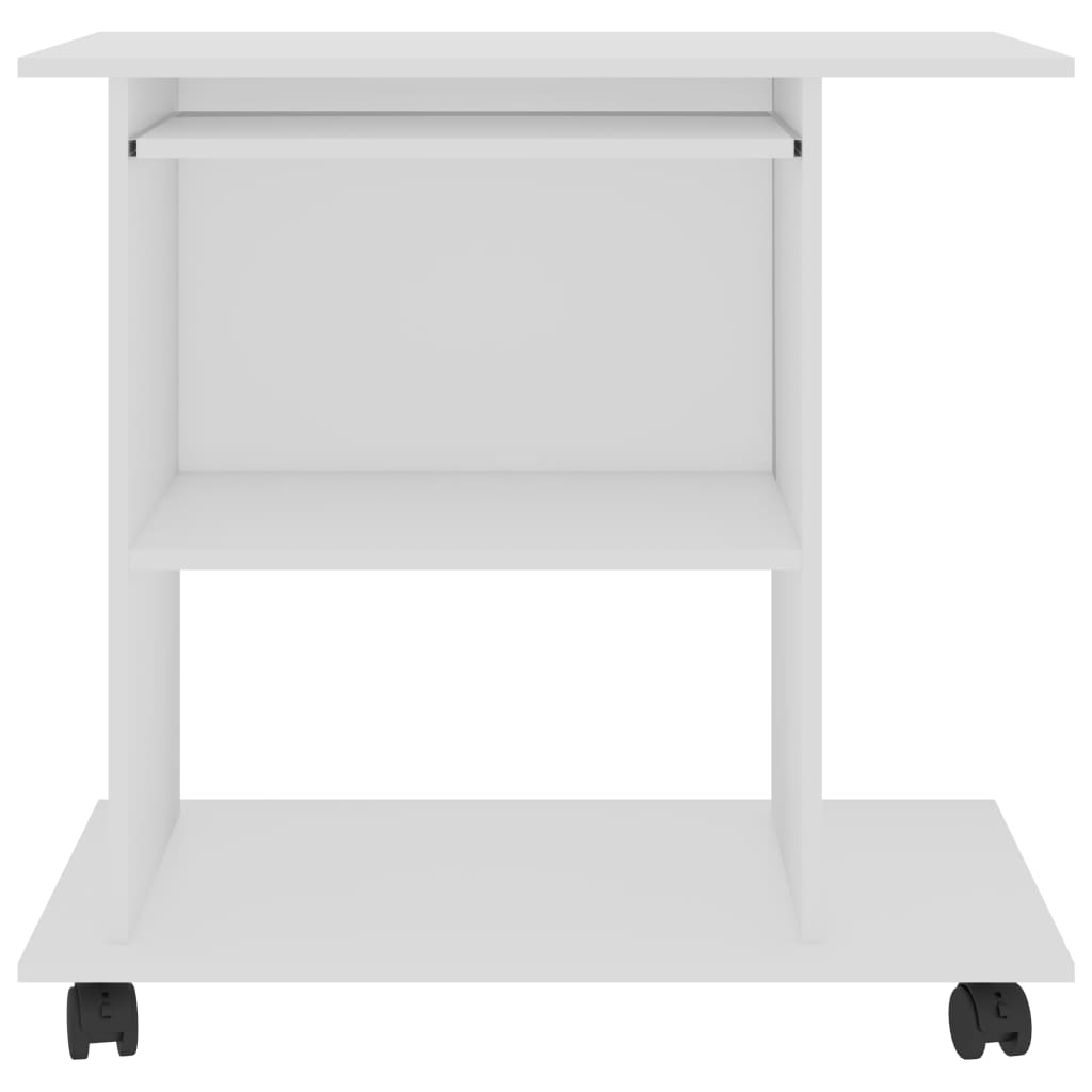 Databord Hvit 80X50X75 Cm Konstruert Tre