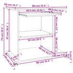 Databord Hvit 80X50X75 Cm Konstruert Tre