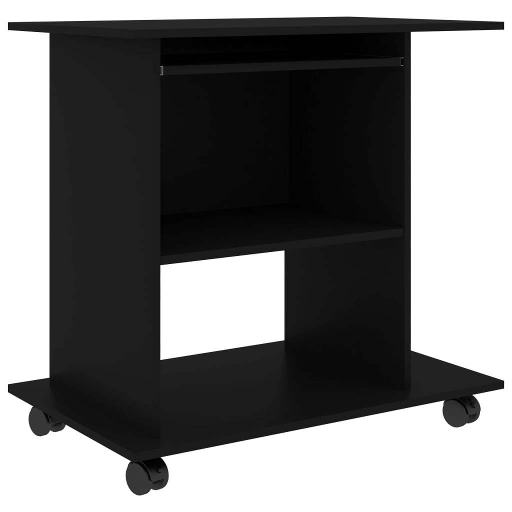 Databord Svart 80X50X75 Cm Konstruert Tre