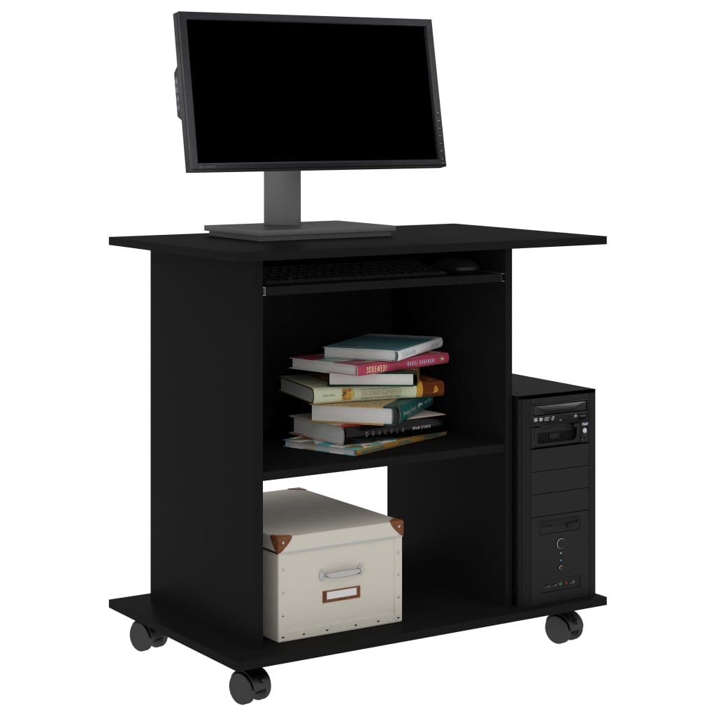 Databord Svart 80X50X75 Cm Konstruert Tre