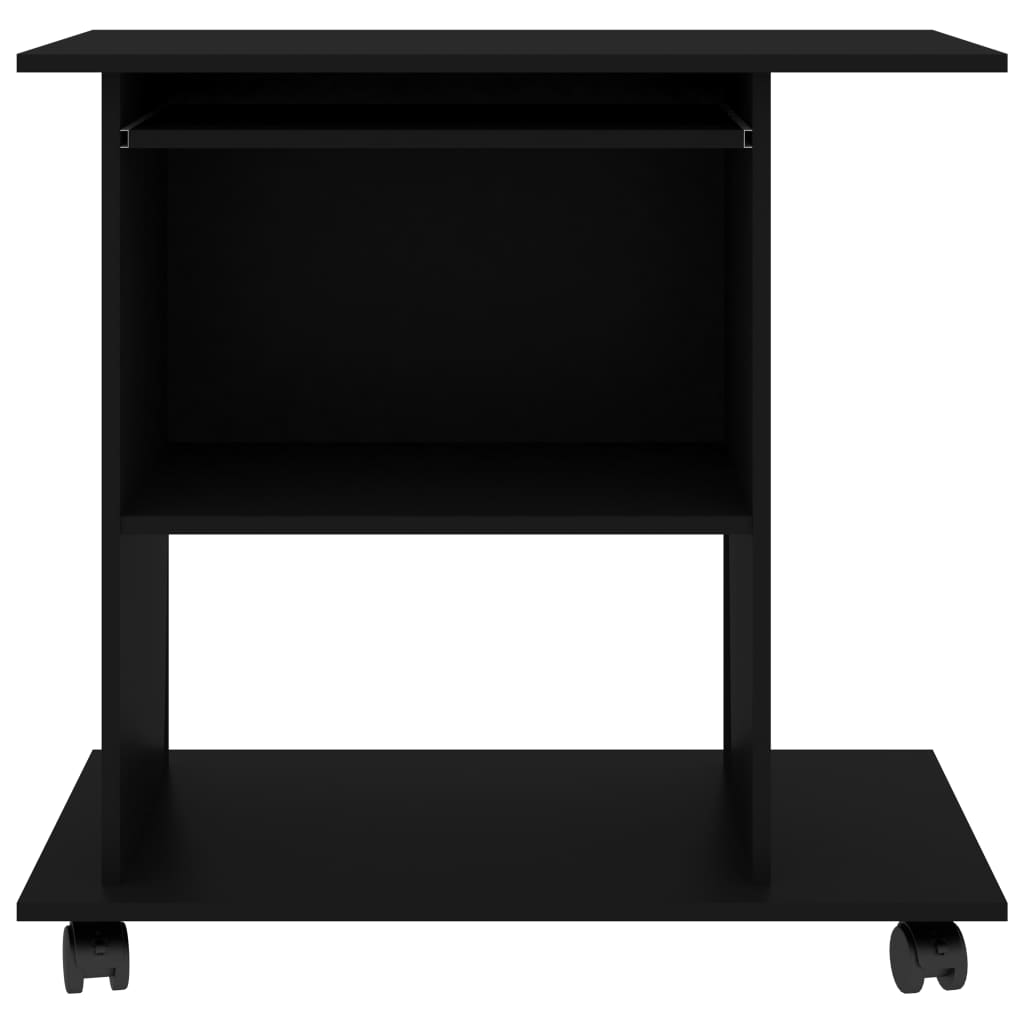 Databord Svart 80X50X75 Cm Konstruert Tre