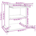 Databord Svart 80X50X75 Cm Konstruert Tre