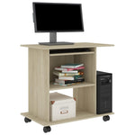Databord Sonoma Eik 80X50X75 Cm Konstruert Tre