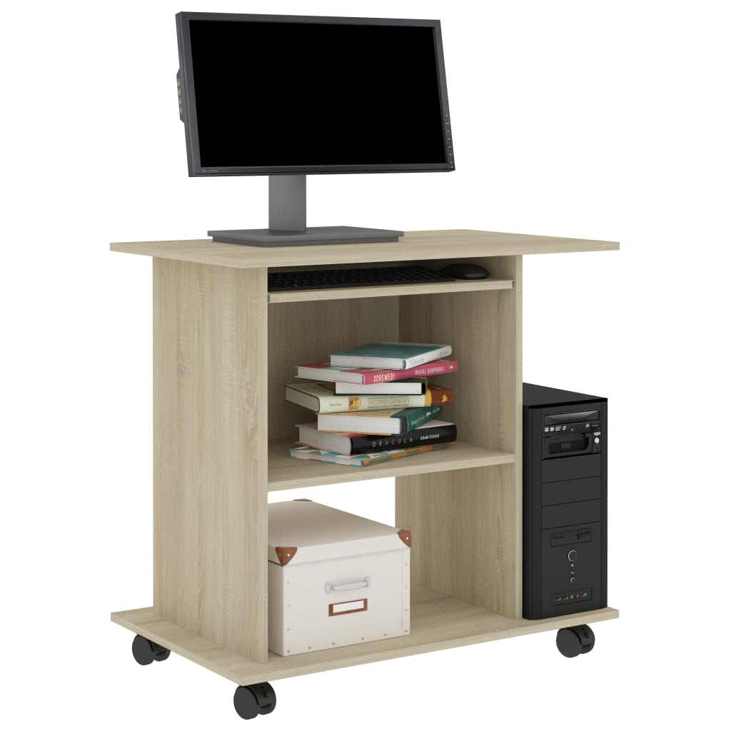 Databord Sonoma Eik 80X50X75 Cm Konstruert Tre