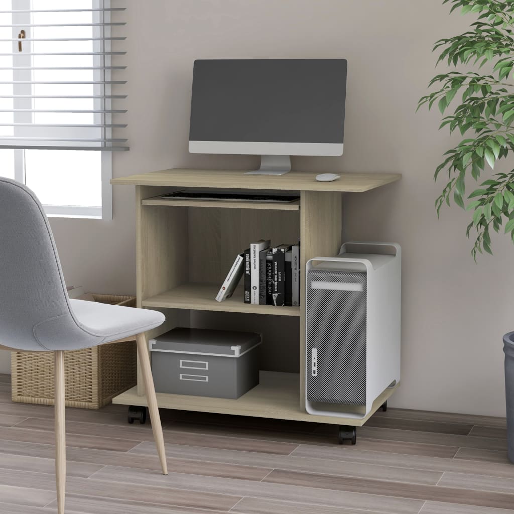 Databord Sonoma Eik 80X50X75 Cm Konstruert Tre