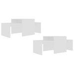 Salongbordsett Hvit 100X48X40 Cm Konstruert Tre