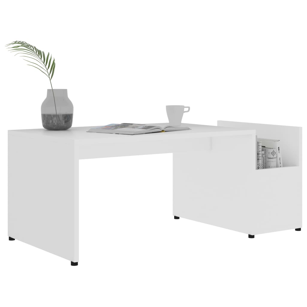 Salongbord Hvit 90X45X35 Cm Konstruert Tre