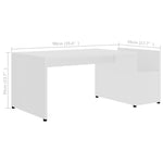 Salongbord Hvit 90X45X35 Cm Konstruert Tre