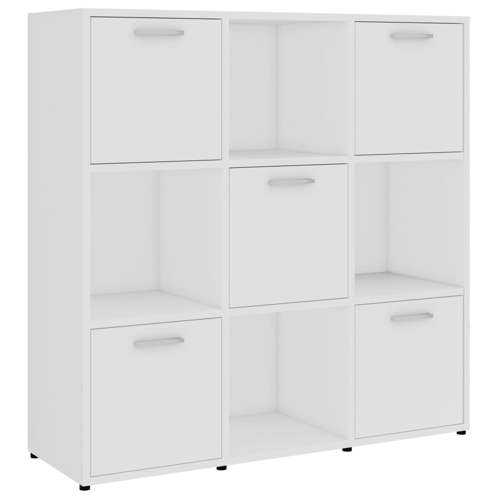 Bokhylle Hvit 90X30X90 Cm Konstruert Tre