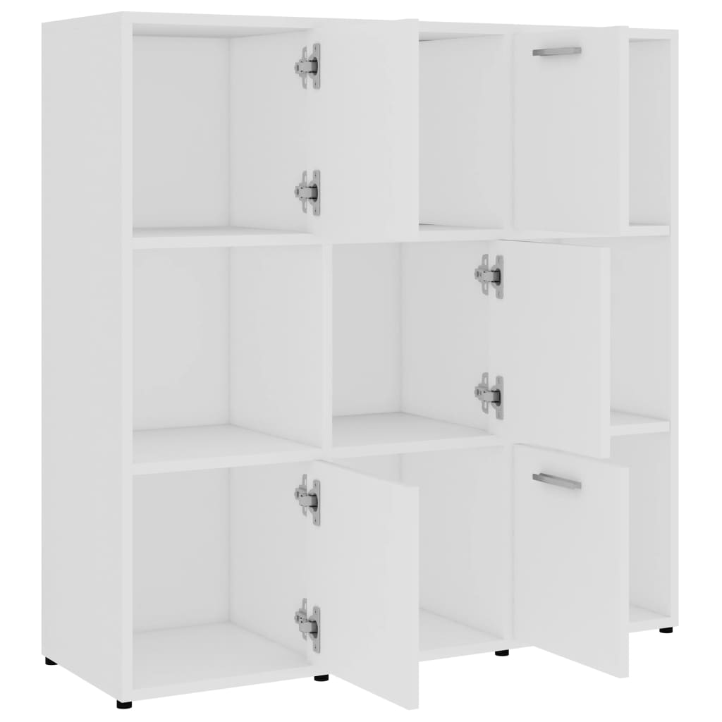 Bokhylle Hvit 90X30X90 Cm Konstruert Tre