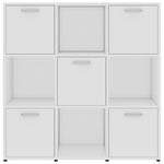 Bokhylle Hvit 90X30X90 Cm Konstruert Tre